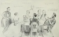 An illustration from Europas Fürsten im Sittenspiegel der Karikatur, mit 468 Textillustrationen und 72 farbigen Kunstblättern nach seltenen und amüsanten Karikaturen, aus allen Ländern und Zeitepochen (1908)