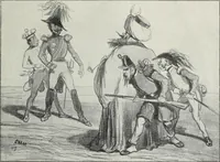 An illustration from Europas Fürsten im Sittenspiegel der Karikatur, mit 468 Textillustrationen und 72 farbigen Kunstblättern nach seltenen und amüsanten Karikaturen, aus allen Ländern und Zeitepochen (1908)