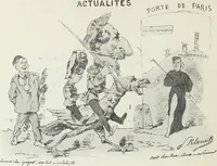 An illustration from Europas Fürsten im Sittenspiegel der Karikatur, mit 468 Textillustrationen und 72 farbigen Kunstblättern nach seltenen und amüsanten Karikaturen, aus allen Ländern und Zeitepochen (1908)