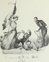An illustration from Europas Fürsten im Sittenspiegel der Karikatur, mit 468 Textillustrationen und 72 farbigen Kunstblättern nach seltenen und amüsanten Karikaturen, aus allen Ländern und Zeitepochen (1908)