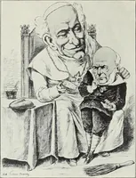 An illustration from Europas Fürsten im Sittenspiegel der Karikatur, mit 468 Textillustrationen und 72 farbigen Kunstblättern nach seltenen und amüsanten Karikaturen, aus allen Ländern und Zeitepochen (1908)