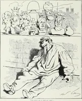 An illustration from Europas Fürsten im Sittenspiegel der Karikatur, mit 468 Textillustrationen und 72 farbigen Kunstblättern nach seltenen und amüsanten Karikaturen, aus allen Ländern und Zeitepochen (1908)