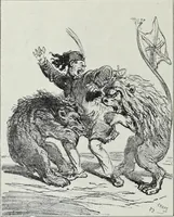 An illustration from Europas Fürsten im Sittenspiegel der Karikatur, mit 468 Textillustrationen und 72 farbigen Kunstblättern nach seltenen und amüsanten Karikaturen, aus allen Ländern und Zeitepochen (1908)