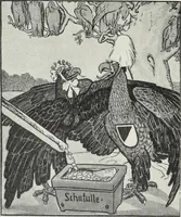 An illustration from Europas Fürsten im Sittenspiegel der Karikatur, mit 468 Textillustrationen und 72 farbigen Kunstblättern nach seltenen und amüsanten Karikaturen, aus allen Ländern und Zeitepochen (1908)