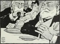An illustration from Europas Fürsten im Sittenspiegel der Karikatur, mit 468 Textillustrationen und 72 farbigen Kunstblättern nach seltenen und amüsanten Karikaturen, aus allen Ländern und Zeitepochen (1908)