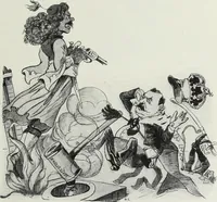 An illustration from Europas Fürsten im Sittenspiegel der Karikatur, mit 468 Textillustrationen und 72 farbigen Kunstblättern nach seltenen und amüsanten Karikaturen, aus allen Ländern und Zeitepochen (1908)