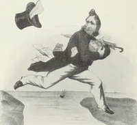 An illustration from Europas Fürsten im Sittenspiegel der Karikatur, mit 468 Textillustrationen und 72 farbigen Kunstblättern nach seltenen und amüsanten Karikaturen, aus allen Ländern und Zeitepochen (1908)