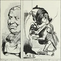 An illustration from Europas Fürsten im Sittenspiegel der Karikatur, mit 468 Textillustrationen und 72 farbigen Kunstblättern nach seltenen und amüsanten Karikaturen, aus allen Ländern und Zeitepochen (1908)