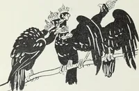 An illustration from Europas Fürsten im Sittenspiegel der Karikatur, mit 468 Textillustrationen und 72 farbigen Kunstblättern nach seltenen und amüsanten Karikaturen, aus allen Ländern und Zeitepochen (1908)