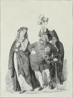 An illustration from Europas Fürsten im Sittenspiegel der Karikatur, mit 468 Textillustrationen und 72 farbigen Kunstblättern nach seltenen und amüsanten Karikaturen, aus allen Ländern und Zeitepochen (1908)