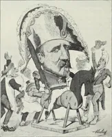 An illustration from Europas Fürsten im Sittenspiegel der Karikatur, mit 468 Textillustrationen und 72 farbigen Kunstblättern nach seltenen und amüsanten Karikaturen, aus allen Ländern und Zeitepochen (1908)