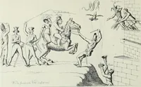 An illustration from Europas Fürsten im Sittenspiegel der Karikatur, mit 468 Textillustrationen und 72 farbigen Kunstblättern nach seltenen und amüsanten Karikaturen, aus allen Ländern und Zeitepochen (1908)