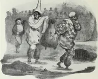 An illustration from Europas Fürsten im Sittenspiegel der Karikatur, mit 468 Textillustrationen und 72 farbigen Kunstblättern nach seltenen und amüsanten Karikaturen, aus allen Ländern und Zeitepochen (1908)