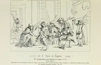 An illustration from Europas Fürsten im Sittenspiegel der Karikatur, mit 468 Textillustrationen und 72 farbigen Kunstblättern nach seltenen und amüsanten Karikaturen, aus allen Ländern und Zeitepochen (1908)