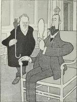 An illustration from Europas Fürsten im Sittenspiegel der Karikatur, mit 468 Textillustrationen und 72 farbigen Kunstblättern nach seltenen und amüsanten Karikaturen, aus allen Ländern und Zeitepochen (1908)