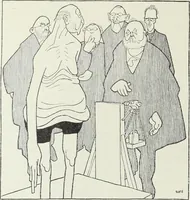 An illustration from Europas Fürsten im Sittenspiegel der Karikatur, mit 468 Textillustrationen und 72 farbigen Kunstblättern nach seltenen und amüsanten Karikaturen, aus allen Ländern und Zeitepochen (1908)