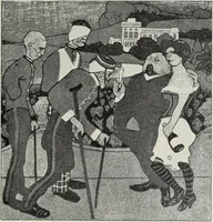 An illustration from Europas Fürsten im Sittenspiegel der Karikatur, mit 468 Textillustrationen und 72 farbigen Kunstblättern nach seltenen und amüsanten Karikaturen, aus allen Ländern und Zeitepochen (1908)