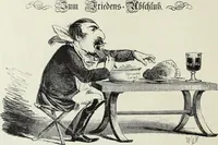 An illustration from Europas Fürsten im Sittenspiegel der Karikatur, mit 468 Textillustrationen und 72 farbigen Kunstblättern nach seltenen und amüsanten Karikaturen, aus allen Ländern und Zeitepochen (1908)