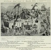 An illustration from Europas Fürsten im Sittenspiegel der Karikatur, mit 468 Textillustrationen und 72 farbigen Kunstblättern nach seltenen und amüsanten Karikaturen, aus allen Ländern und Zeitepochen (1908)