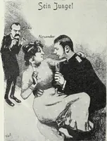 An illustration from Europas Fürsten im Sittenspiegel der Karikatur, mit 468 Textillustrationen und 72 farbigen Kunstblättern nach seltenen und amüsanten Karikaturen, aus allen Ländern und Zeitepochen (1908)