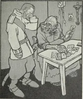 An illustration from Europas Fürsten im Sittenspiegel der Karikatur, mit 468 Textillustrationen und 72 farbigen Kunstblättern nach seltenen und amüsanten Karikaturen, aus allen Ländern und Zeitepochen (1908)