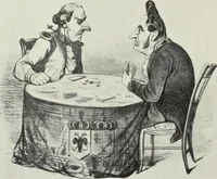 An illustration from Europas Fürsten im Sittenspiegel der Karikatur, mit 468 Textillustrationen und 72 farbigen Kunstblättern nach seltenen und amüsanten Karikaturen, aus allen Ländern und Zeitepochen (1908)