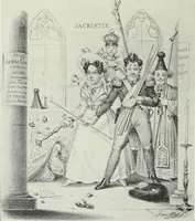 An illustration from Europas Fürsten im Sittenspiegel der Karikatur, mit 468 Textillustrationen und 72 farbigen Kunstblättern nach seltenen und amüsanten Karikaturen, aus allen Ländern und Zeitepochen (1908)