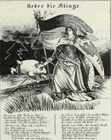 An illustration from Europas Fürsten im Sittenspiegel der Karikatur, mit 468 Textillustrationen und 72 farbigen Kunstblättern nach seltenen und amüsanten Karikaturen, aus allen Ländern und Zeitepochen (1908)