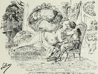 An illustration from Europas Fürsten im Sittenspiegel der Karikatur, mit 468 Textillustrationen und 72 farbigen Kunstblättern nach seltenen und amüsanten Karikaturen, aus allen Ländern und Zeitepochen (1908)