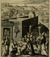 An illustration from Evangelicae historiae imagines : ex ordine euangeliorum, quae toto anno in missae sacrificio recitantur, in ordinem temporis vitae Christi digestae (1593)