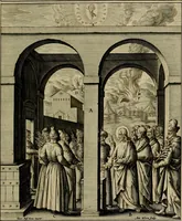 An illustration from Evangelicae historiae imagines : ex ordine euangeliorum, quae toto anno in missae sacrificio recitantur, in ordinem temporis vitae Christi digestae (1593)