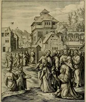 An illustration from Evangelicae historiae imagines : ex ordine euangeliorum, quae toto anno in missae sacrificio recitantur, in ordinem temporis vitae Christi digestae (1593)