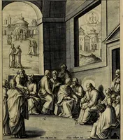 Picture 75 of 161 from Evangelicae historiae imagines : ex ordine euangeliorum, quae toto anno in missae sacrificio recitantur, in ordinem temporis vitae Christi digestae (1593), leaf 154