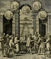 An illustration from Evangelicae historiae imagines : ex ordine euangeliorum, quae toto anno in missae sacrificio recitantur, in ordinem temporis vitae Christi digestae (1593)
