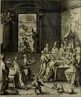 An illustration from Evangelicae historiae imagines : ex ordine euangeliorum, quae toto anno in missae sacrificio recitantur, in ordinem temporis vitae Christi digestae (1593)