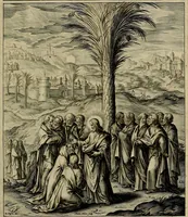 An illustration from Evangelicae historiae imagines : ex ordine euangeliorum, quae toto anno in missae sacrificio recitantur, in ordinem temporis vitae Christi digestae (1593)