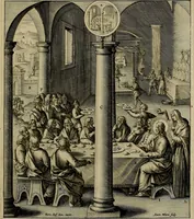 An illustration from Evangelicae historiae imagines : ex ordine euangeliorum, quae toto anno in missae sacrificio recitantur, in ordinem temporis vitae Christi digestae (1593)