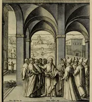 Picture 96 of 161 from Evangelicae historiae imagines : ex ordine euangeliorum, quae toto anno in missae sacrificio recitantur, in ordinem temporis vitae Christi digestae (1593), leaf 196