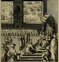 An illustration from Evangelicae historiae imagines : ex ordine euangeliorum, quae toto anno in missae sacrificio recitantur, in ordinem temporis vitae Christi digestae (1593)