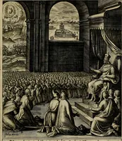 An illustration from Evangelicae historiae imagines : ex ordine euangeliorum, quae toto anno in missae sacrificio recitantur, in ordinem temporis vitae Christi digestae (1593)