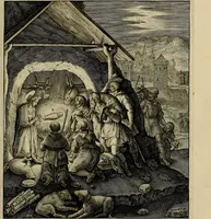 An illustration from Evangelicae historiae imagines : ex ordine euangeliorum, quae toto anno in missae sacrificio recitantur, in ordinem temporis vitae Christi digestae (1593)