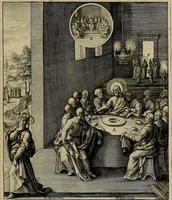 An illustration from Evangelicae historiae imagines : ex ordine euangeliorum, quae toto anno in missae sacrificio recitantur, in ordinem temporis vitae Christi digestae (1593)