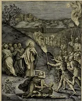 An illustration from Evangelicae historiae imagines : ex ordine euangeliorum, quae toto anno in missae sacrificio recitantur, in ordinem temporis vitae Christi digestae (1593)