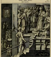 An illustration from Evangelicae historiae imagines : ex ordine euangeliorum, quae toto anno in missae sacrificio recitantur, in ordinem temporis vitae Christi digestae (1593)
