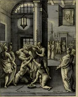 An illustration from Evangelicae historiae imagines : ex ordine euangeliorum, quae toto anno in missae sacrificio recitantur, in ordinem temporis vitae Christi digestae (1593)
