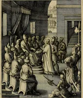 An illustration from Evangelicae historiae imagines : ex ordine euangeliorum, quae toto anno in missae sacrificio recitantur, in ordinem temporis vitae Christi digestae (1593)