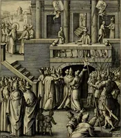 Picture 125 of 161 from Evangelicae historiae imagines : ex ordine euangeliorum, quae toto anno in missae sacrificio recitantur, in ordinem temporis vitae Christi digestae (1593), leaf 250