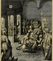 An illustration from Evangelicae historiae imagines : ex ordine euangeliorum, quae toto anno in missae sacrificio recitantur, in ordinem temporis vitae Christi digestae (1593)