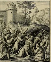 An illustration from Evangelicae historiae imagines : ex ordine euangeliorum, quae toto anno in missae sacrificio recitantur, in ordinem temporis vitae Christi digestae (1593)