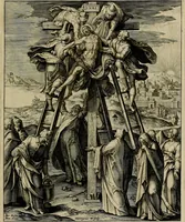 An illustration from Evangelicae historiae imagines : ex ordine euangeliorum, quae toto anno in missae sacrificio recitantur, in ordinem temporis vitae Christi digestae (1593)
